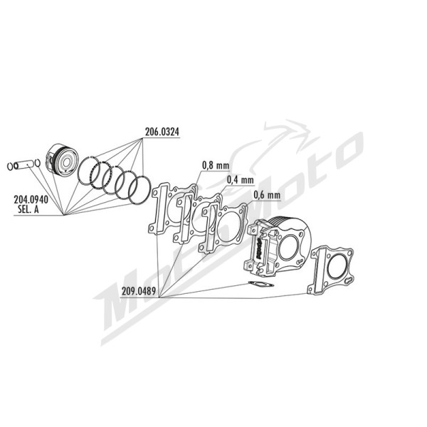 POLINI Cylinder Kit for Aprilia SXR 50cc 21-25 Ø49 4T-3V