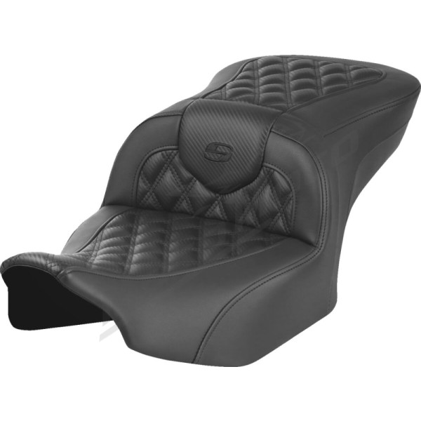 SADDLEMEN Road sofa Lattice Stitch Seat Black/Carbon Harley Davidson FLHX / FLTRX / FLTRXSE / FLHXSE 1823-1977 23-25