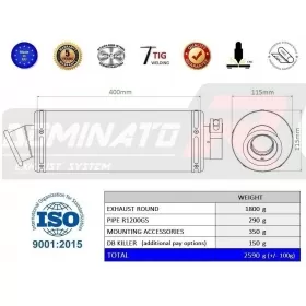 Exhaust silencer Dominator ST BMW R1200GS Adventure 2013 - 2018