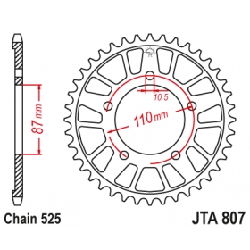 Rear sprocket ALU JTA807