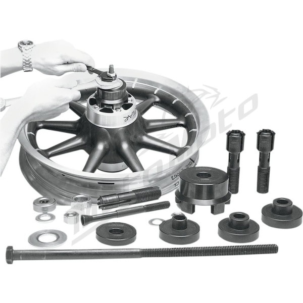 JIMS Sealed Wheel Bearing Removal/Installation Kit Harley Davidson FLD / FLHR / FLHRC / FLS / XL / XR / XLH 883-1800 00-17 