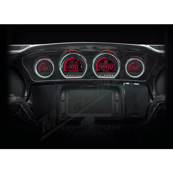 KOSO NORTH AMERICA HD-03 - Four-Piece LCD Gauge Kit Harley Davidson FLH / FLHT / FLHTCUTG / FLHTK / FLHX 1690-1977cc 14-24