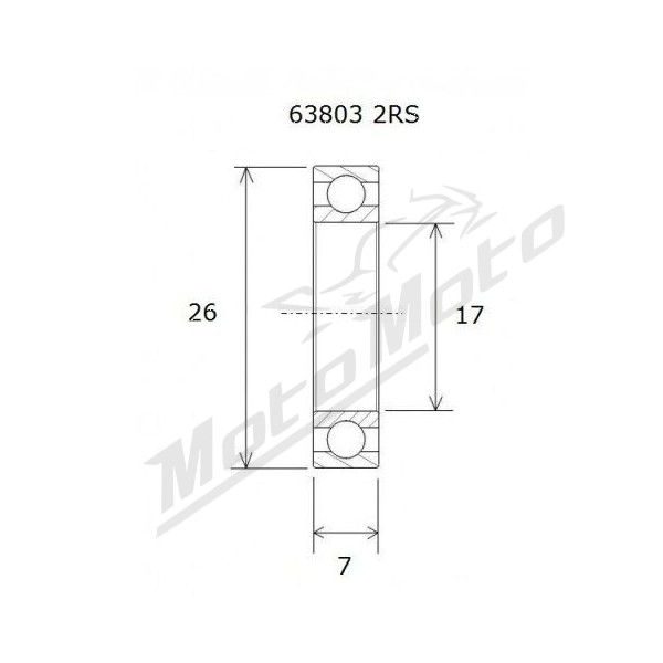 BLACK BEARING MAX kalnų dviračio šarnyro guolis 17x26x7 mm 63803-2RS
