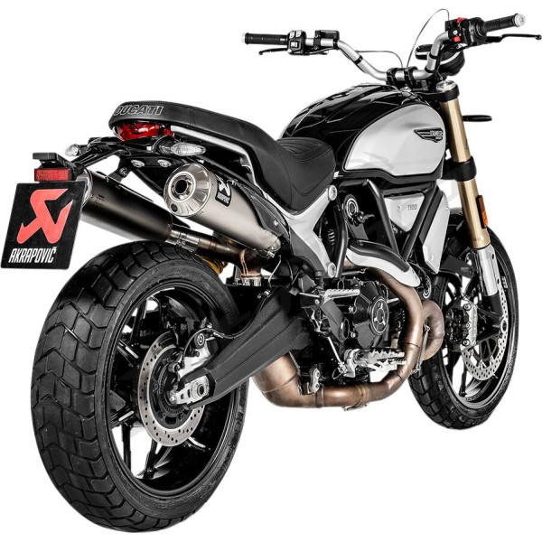 AKRAPOVIC Slip-On Line Mufflers Titanium Ducati Scrambler 1100 18-24