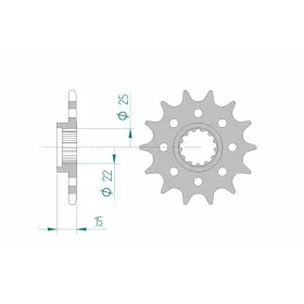 AFAM plieninė standartinė priekinė žvaigždutė 24509 - 520 13-15 dantukų KAWASAKI NINJA ZX-6 R / RR 98-06