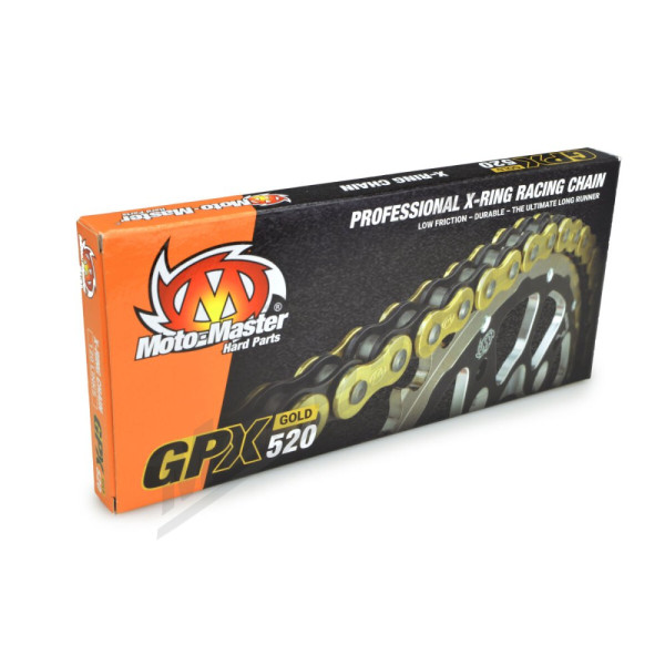MOTO-MASTER 520 GPX Chain Gold 120 Links Aprilia / Beta / Gas Gas / Honda / Husqvarna / Kawasaki / KTM / Yamaha 80-660 78-26