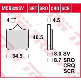 BRAKE PADS TRW MCB829CRQ SPORT CARBON