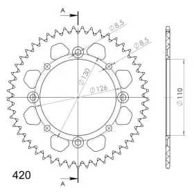 Supersprox Alu Rear sprocket KAWASAKI / SUZUKI Black 48