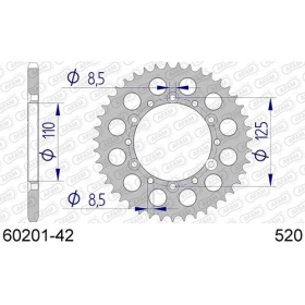 AFAM Aluminium Rear Sprocket 520 40-43 teeth ​​​​​​​BETA REV 3 250 00-02