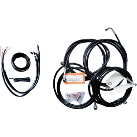 LA CHOPPERS Complete Black Vinyl Braided Handlebar Cable/Brake Line Kit Harley Davidson 1690 2016