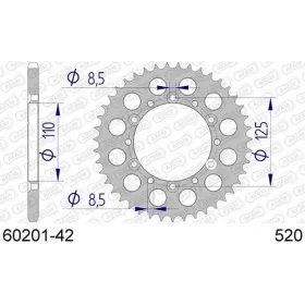 AFAM Aluminium Rear Sprocket 520 40-43 teeth ​​​​​​​BETA REV 3 250 00-02