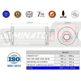 Exhausts kit Dominator GP1 HONDA CBR 1000 F DUAL 1988-2000