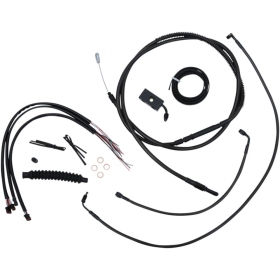LA CHOPPERS Complete Midnight Braided Handlebar Cable/Brake Line Kit Harley Davidson 1750-1868 18-21