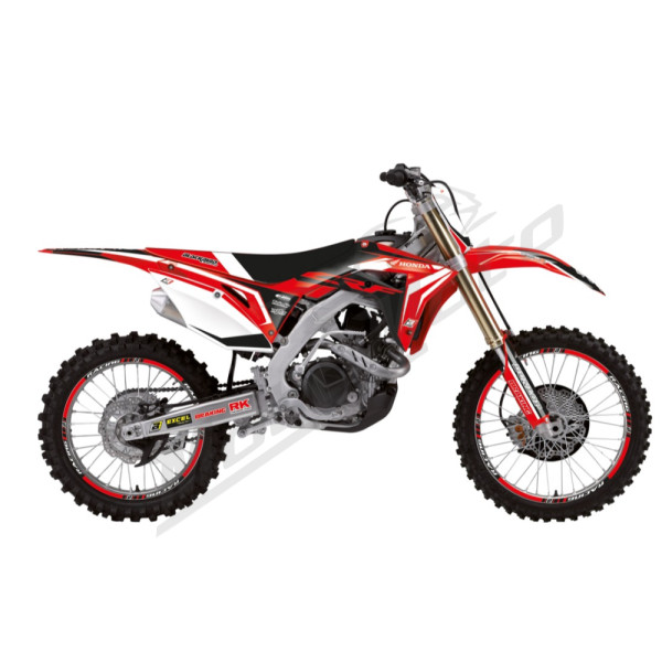 Blackbird lipdukų rinkinys + sėdynės užvalkalas Dream 4 Honda CRF 250-450cc 17-24 Raudona