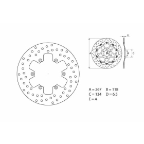 BREMBO Serie Oro apvalus fiksuotas stabdžių diskas YAMAHA TT600 R/E 97-04