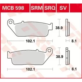 TRW SV Series Sindered Brake Pads Cagiva / Honda / Kawasaki / Suzuki / Triumph / Yamaha 250-1500cc 96-88