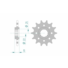 AFAM Steel Standard Front Sprocket 24507 - 520 13-15 teeth KAWASAKI NINJA ZX-6 R 600cc 95-97
