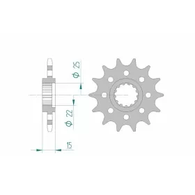 AFAM plieninė standartinė priekinė žvaigždutė 24507 - 520 13-15 dantukų KAWASAKI NINJA ZX-6 R 600cc 95-97