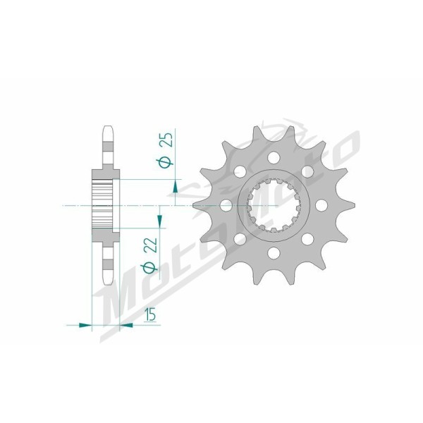 AFAM plieninė standartinė priekinė žvaigždutė 24507 - 520 13-15 dantukų KAWASAKI NINJA ZX-6 R 600cc 95-97