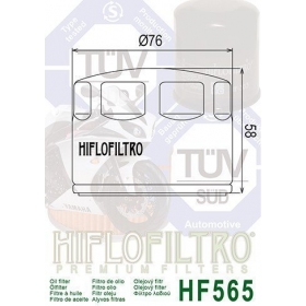 Tepalo filtras HIFLO HF565 APRILIA SL/ SMV/ SRV/ GILERA GP/ MOTO GUZZI CALIFORNIA 750-1400cc 2007-2018