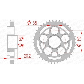 AFAM Steel Standard Rear Sprocket 525 39-45 teeth