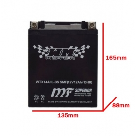 Battery WTX14AHL-BS / YTX14AHL-BS SMF 12V / 12Ah