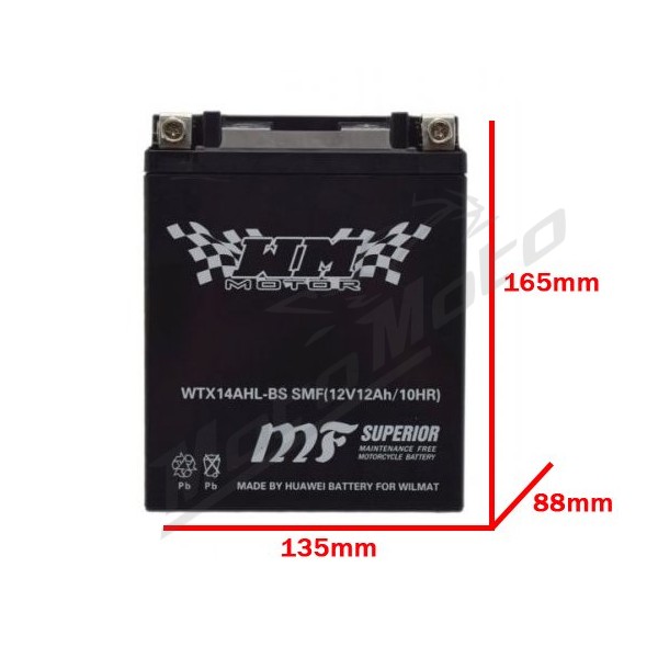 Battery YTX14-BS 4RIDE 12V 12Ah - MotoMoto