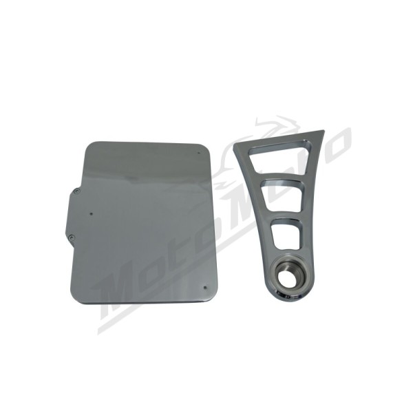 HEINZ BIKES Ø25.4 Šoninis valstybinio numerio ženklo laikiklis chromuotas 140x180mm Harley Davidson FLD / FXD / FXDBP / FXDC / FXDL 1450/1800 06-17