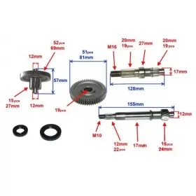 Transmission / Gearbox gear set GY6 50cc 4T
