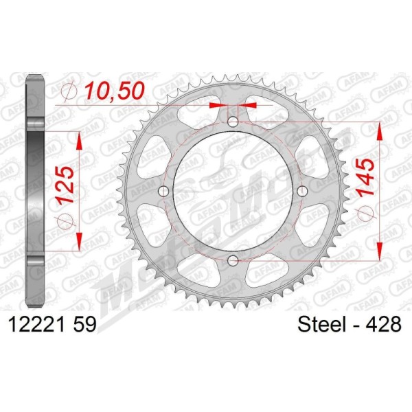 AFAM Steel Standard Rear Sprocket 428 59 teeth