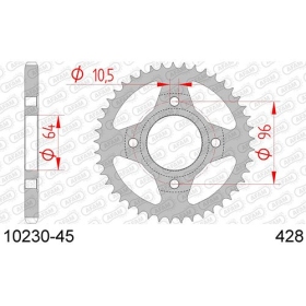 AFAM Steel Standard Rear Sprocket 428 45 teeth HONDA CG 125 04-07