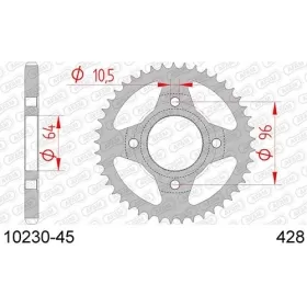 AFAM Steel Standard Rear Sprocket 428 45 teeth HONDA CG 125 04-07