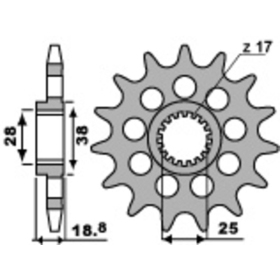 PBR Steel Standard Front Sprocket 2098 - 520 TRIUMPH TRIDENT 750 1992-1998