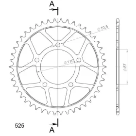 Supersprox Rear sprocket 525 45T Suzuki SV650 99-08