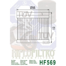 Tepalo filtras HIFLO HF569 MV AUGUSTA BRUTALE/ RIVALE/ STRADALE/ TURISMO/ F3 675-800cc 2008-2016