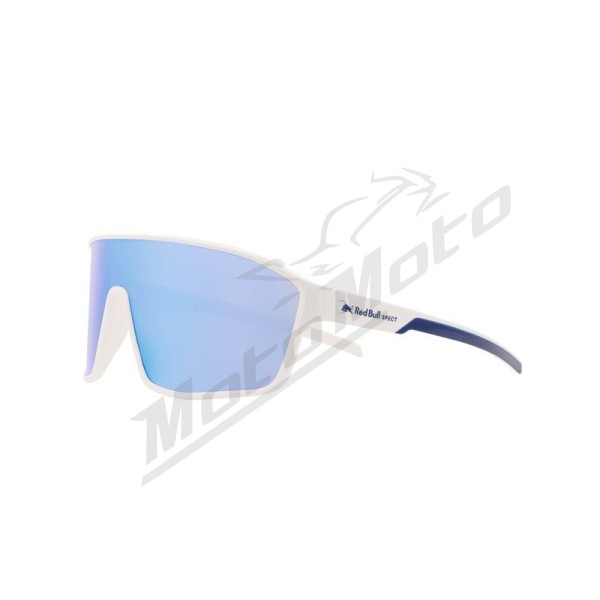 Spect Red Bull Daft Sunglasses Shiny White/Blue w Smoke Blue Mirror lens