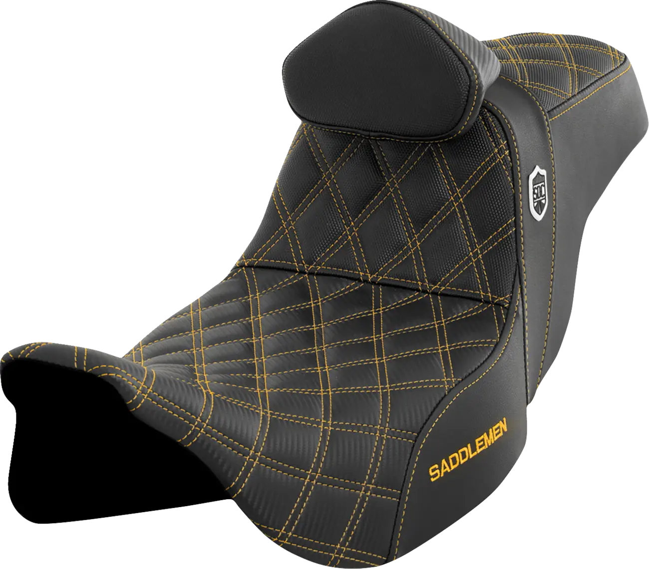 SADDLEMEN Pro Series SDC Performance Grip Seat Yellow Harley Davidson FLHR / FLHRC / FLHTC / FLHTCUSE3 / FLHTKSE / FLHXSE / FLTRX 1584-1923cc 08-23