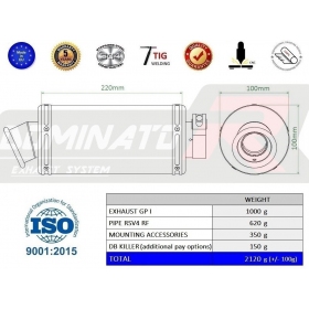 Exhaust kit Dominator GP 1 APRILIA RSV4 RF 2015-2016