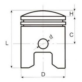 Piston (Height 37mm) PIN Ø14 Ø52,3 BENELLI/ HONDA/ ITALJET/ KEEWAY 125cc 4T 00-16