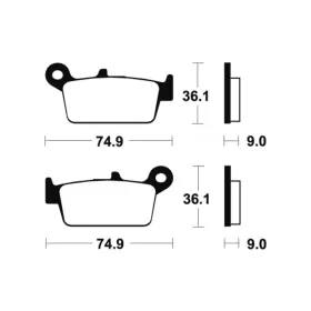 TECNIUM Scooter Organic Brake pads ME190 Honda / Kymco 50cc 92-02