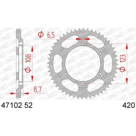 AFAM Steel Standard Rear Sprocket 420 52 teeth