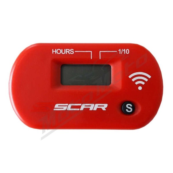 SCAR Universal Hour-meter without Wire Velcro Fixing Red