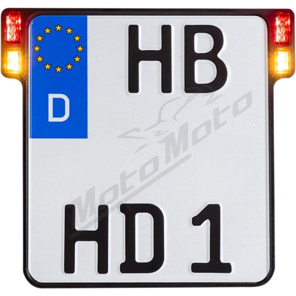 HEINZ BIKES Universal Black License Plate Holder With LED Lights