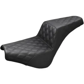 SADDLEMEN Step-Up Seat Full Lattice Stitch Harley Davidson FLDE / FLHC / FXBB / FXST 1750-1923 18-25