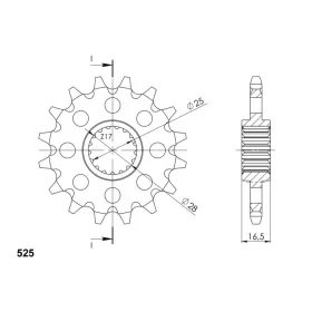 Supersprox / JT Front sprocket 1904.17RB with rubber bush