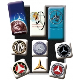 Set of magnets MERCEDES BENZ LOGO 2,2x2,2 / 4,5x2,2 9pcs..