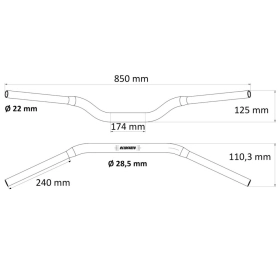 ACCOSSATO Aluminium Handlebar 28,6 mm