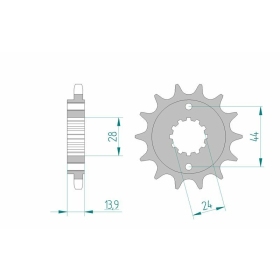 AFAM Steel Standard Front Sprocket 20606 - 525 15-17 teeth HONDA XRV 750 AFRICA TWIN 90-20
