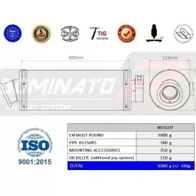 Exhaust kit Dominator Round BMW R1150RS 2002-2005