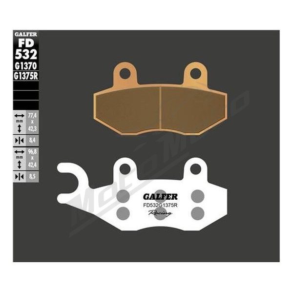 GALFER Racing Front brake pads sintered metal gold KH197 Kawasaki Ninja / Z 400-500 18-24